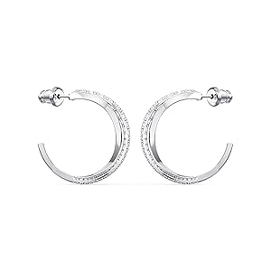 Amazon | [スワロフスキー] Twist クリスタル フープピアス